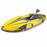Kayak de pêche gonflable portable haute performance en PVC pour la navigation sur lac et rivière et le surf, 1 personne