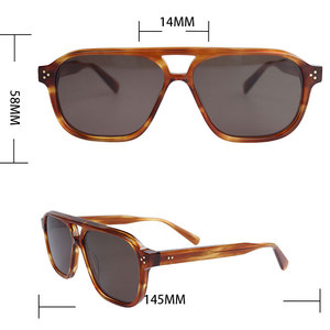 Gafas de Sol Polarizadas de Moda de Lujo con Doble Puente para Hombre y Mujer, Gafas de Sol Cuadradas de Acetato Vintage para Conducir, Pescar, Protección UV400 - Product Image 2