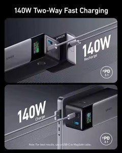 Banco de Energía <span class=keywords><strong>Anker</strong></span> <span class=keywords><strong>737</strong></span> de Alta Capacidad, 24000 mAh, Salida de 140 W, Cargador Portátil de 3 Puertos (PowerCore 24K) con Pantalla Digital Inteligente - Product Image 2