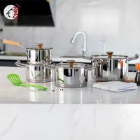 Wholesale High Quality Europe Style Cookware Set Stainless Steel Casserole pots And Saucepan Set