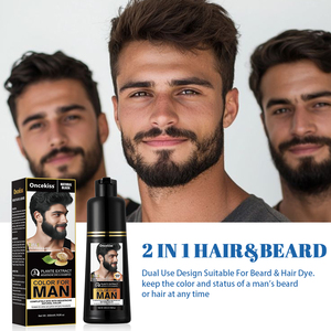 Tinta Naturale per <span class=keywords><strong>Capelli</strong></span> e Barba da <span class=keywords><strong>Uomo</strong></span> 200ml, Facile da Applicare, Colorazione Elegante per Baffi e Barba, Tinta Semi-permanente - Product Image 2