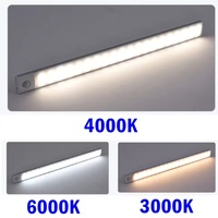 Lampe de nuit d'armoire à détecteur de mouvement rechargeable par USB Applique murale LED blanche chaude pour éclairage de placard de chambre à coucher de cuisine