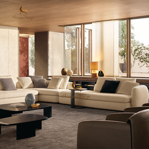 High-<b>End</b> Minimalist Large Couch Set Modern Sectional <b>Bed</b> Fabric Velvet Modular L Shape for Hotel Villa Living Room - Product Image 1