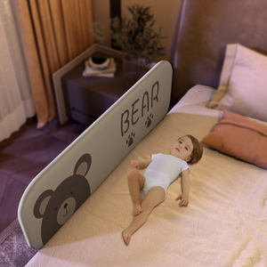 מתכווננת שתי רכבת מיטה ניידת קלה להתקנה בצד מתקפל מחסום בטיחות מתכת לילדים ותינוקות סתיו העונה - Product Image 5