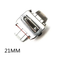 Fermoir de Montre 18mm 21mm pour Montre Cartier Santos, Boucle Déployante Papillon à Double Pression, Acier Inoxydable 316 Couleur Argent