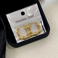 Aros Finos de Moda MW, Aros de Acero Inoxidable Chapados en Oro de 18k con Geometría Irregular y Estilo Minimalista, Venta al por Mayor