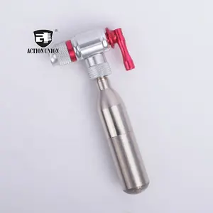 Cabezal de cartucho de herramienta de bicicleta de aluminio Action Union, inflador de Co2 para neumáticos de bicicleta CO2 con bomba adaptadora de manga aislada <span class=keywords><strong>Presta</strong></span> Schrader - Product Image 5