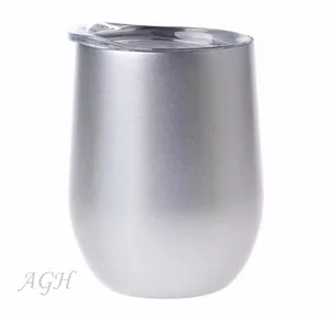 12oz de acero inoxidable de doble pared vaso con tapa de huevo forma de hielo de agua cerveza Cola