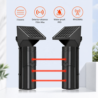 Wireless Solar Infrared 3 Beam Detector Strobe Alarm System Smart Security Burglar Alarm ABS 100-200m for Perimeter Security