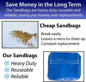 Thêm bền mạnh mẽ Vinyl túi cát | Màu Xanh <span class=keywords><strong>PVC</strong></span> | 21 "x 21" | Giữ lên đến 50 pounds - Product Image 5