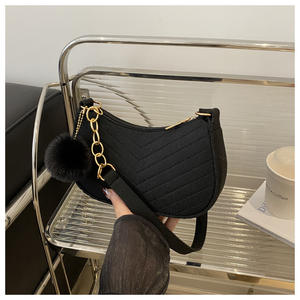 Sac à bandoulière en feutre pour femme, couleur unie, décontracté, mini, nouveau, avec fermeture éclair, motif tissé, vente chaude, haute qualité - Product Image 2