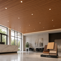 Dalles de plafond carrées en métal pour décoration intérieure avec design à lattes clipsables, panneaux suspendus linéaires en alliage d'aluminium