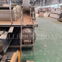 Bateau ponton de luxe en aluminium Allhouse de 23 pieds, homologué CE, avec canapé et auvent Bimini pour la navigation fluviale