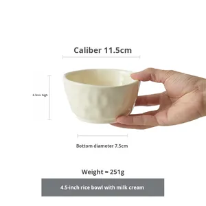 Nouvel ensemble de vaisselle en céramique de style crème 2025, de haute qualité, comprenant des bols, des baguettes et un motif de fruits, pour la vaisselle de table domestique - Product Image 6