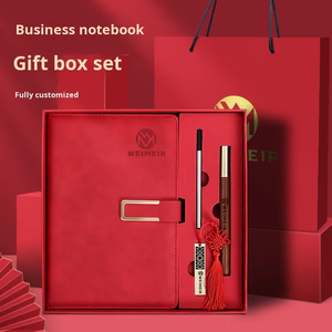 Venta al por mayor cuaderno de cuero corporativo juegos de regalo personalizable de lujo A5 diario cuaderno caja de regalo con bolígrafo y USB - Product Image 3