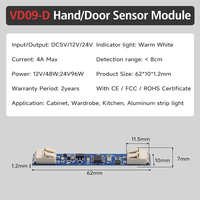 Interruptor Inductivo Inteligente DC5V 12V 24V 4A, Interruptor de Luz Inteligente para Gabinete, No Requiere Perforación, Sensor de Puerta