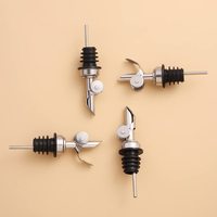 Distributeur automatique de verseur de liquide d'alcool à bec verseur pour bouteille de vin vinaigre d'huile d'olive à écoulement libre couleur dorée aluminium lesté