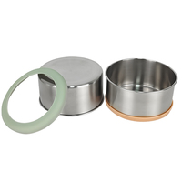 IKITCHEN Bol surélevé personnalisé avec logo pour animaux de compagnie, en acier inoxydable, avec base en silicone amovible antidérapante, pour nourriture et eau pour chien