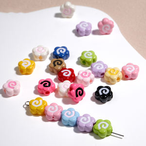 Pez pequeña flor forma Lucite plástico acrílico cuenta suelta DIY teléfono móvil cadena bolsa cadena accesorio - Product Image 3