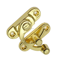 Meilleure Vente : Serrure à Loquet Creuse en Alliage de Zinc Plaqué Or avec Embout en Corne de Bœuf pour Boîte à Bijoux, Emballage Carton Inclus