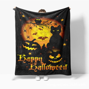 Manta de franela transfronteriza para Halloween, manta para siesta con estampado digital de calabaza, manta de aire acondicionado para primavera y otoño, para sofá - Product Image 4