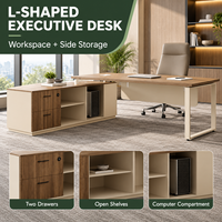 Bureau de direction en bois moderne en forme de L pour immeuble de bureaux, table de travail modulaire, nouveaux modèles design