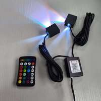 Source de lumière à fibre optique mini format RGBW, kits de feux de toit multi-têtes à fibre optique pour système étoilé de voiture avec télécommande RF et application