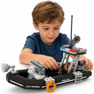 Ensemble de blocs de construction en gros : Bateaux de <span class=keywords><strong>patrouille</strong></span> urbaine, navires de la Garde côtière, bateaux de sauvetage, véhicules et briques d'assemblage - Product Image 3