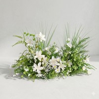 Rangkaian Bunga Roman Simulasi untuk Upacara Pernikahan, Desain Seni Mawar & Peony Semi-Handmade