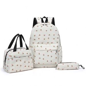 Wholesale Factory Price Floral Student <b>Backpack</b> 3Pcs High Quality Travel Girl's School Bag Set With Lunch Bag - Product Image 3