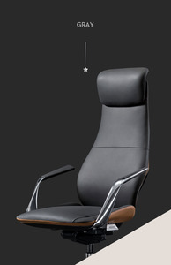 Yazhi Modern High-Back Leather Manager Silla de oficina con base giratoria de metal Luxury Executive <span class=keywords><strong>Boss</strong></span> en material de aluminio PU - Product Image 2