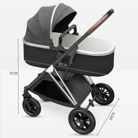 Poussette de luxe en lin pour bébé, certifiée EN1888, pliable, avec roues universelles à 360°, design élégant