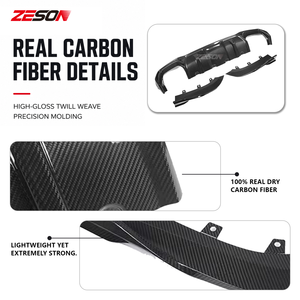 Difusor Trasero de 3 Piezas Estilo SQ de Fibra de Carbono Real para <span class=keywords><strong>BMW</strong></span> Serie 4 G22 G23 430i M440i Coupé Convertible, Alerón Trasero 2020+ - Product Image 4