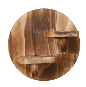 Mensole Ovali in Legno Eco-Friendly Stile Art Déco Bohémien con Decorazioni da Parete Fluttuanti in Acciaio Inossidabile per <span class=keywords><strong>Soggiorno</strong></span> e Arredamento Casa - Product Image 3