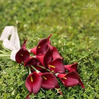 Buket Bunga Calla Lily PU Laris Manis, Dekorasi untuk Pernikahan, Perlengkapan Fotografi Luar Ruangan, Grosir