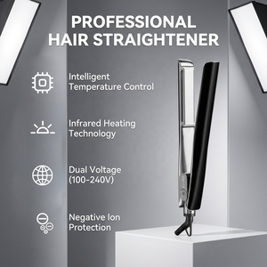 Lisseur <span class=keywords><strong>à</strong></span> <span class=keywords><strong>cheveux</strong></span> en titane Salon avec écran LCD, infrarouge, 12 niveaux de température, ionique, <span class=keywords><strong>pour</strong></span> un coiffage <span class=keywords><strong>professionnel</strong></span> - Product Image 1