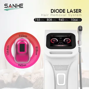 3 Waves Diode Laser 2024 New 2000W Diode Laser Machine Stationary Hair Removal 3 Waves 1064 940 755 808nm Permanent Feature UK/CN Plug Laser Handle