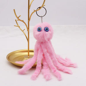 Vente en gros 18cm Poulpe Simulation Fourrure En Peluche Porte-clés Doux Vie <span class=keywords><strong>Marine</strong></span> Jouets En Peluche Sac Pendentif Cadeau avec Anneau Porte-clés - Product Image 5