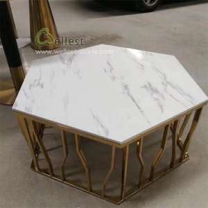 Mármol blanco de mesa redonda superior barra - Product Image 5