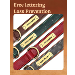 Custom <strong>Leather</strong> <strong>Dog</strong> <strong>Collar</strong> Soft Padded Heavy Duty <strong>Dog</strong> <strong>Collar</strong> with Custom Name Plate, Adjustable Pet <strong>Collar</strong> for All Breeds <strong>Dogs</strong> - Product Image 5