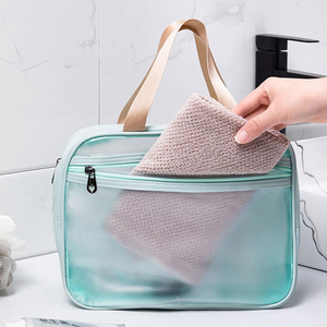 Wholesale Custom Summer Beach Swimming Transparent Pvc Toiletry <strong>Bag</strong> pink <strong>Makeup</strong> case Cosmetic Travel <strong>Bags</strong> <strong>with</strong> Shoe <strong>Compartment</strong> - Product Image 2