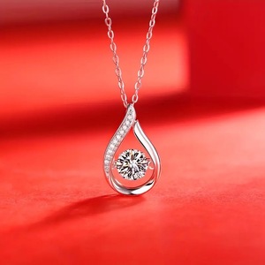 Collar con colgante geométrico calado en forma de lágrima para mujer, joyería de moda, regalo para uso diario - Product Image 1