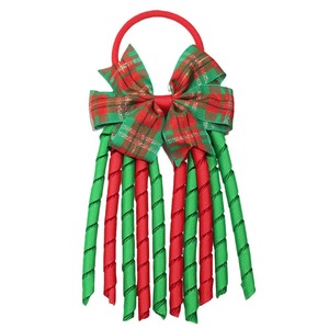 Cheerleader pita rol Natal kotak-kotak busur tali rambut kain manis Aksesori perempuan - Product Image 6