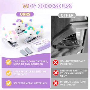Lot de Agrafeuses Licorne Cartoon en Gros, Emballage Blister, Agrafeuse avec Agrafes pour Étudiants, Fournitures Promotionnelles pour Magasins de Cadeaux - Product Image 6