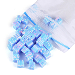 Bán buôn 3mm 4mm 5mm 6mm Cube Opal hạt/op26 ánh sáng màu xanh màu vuông Opal hạt/Loose Spacer hạt cho vòng đeo tay tự làm - Product Image 4