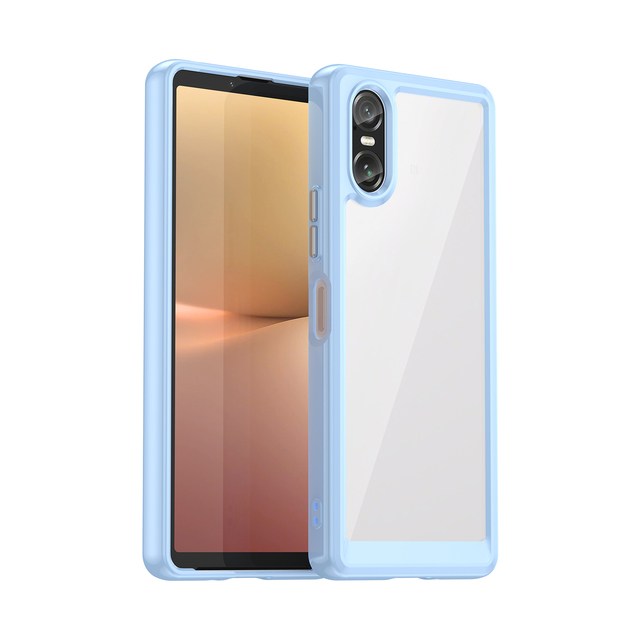 Shockproof Hybrid 3 in 1 Tough Acrylic Hard PC Back Soft TPU Frame Case Cover With Inner 4 Corner for Sony Xperia 10 VI