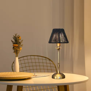 Moderna elegante lampada da tavolo <span class=keywords><strong>Beige</strong></span> bordo nero fatto a mano cinese francese Design <span class=keywords><strong>paralume</strong></span> in finta seta per l'illuminazione dell'home Office - Product Image 5