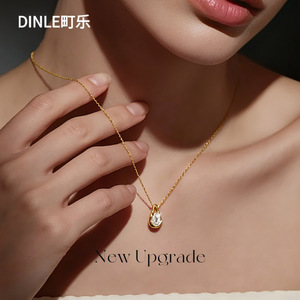 Dinle Moissanite Teardrop <b>Necklace</b> S925 Silver <b>D</b> Color Vvs1 Clavicle Chain Everyday Wear - Product Image 2