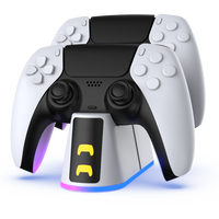 Station de charge double pour manettes DualSense Pro Slim avec indicateur LED filaire, gestion intelligente de l'alimentation, stable et durable pour le jeu