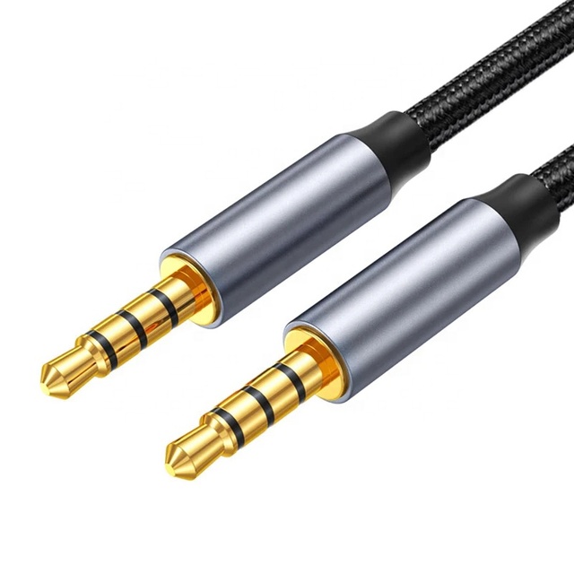 3.5MM Male-Male Gold Plated Twisted Pair Braided PVC Jacket Stereo Jack Aux Audio Cable for High Fidelity Sound Transmission